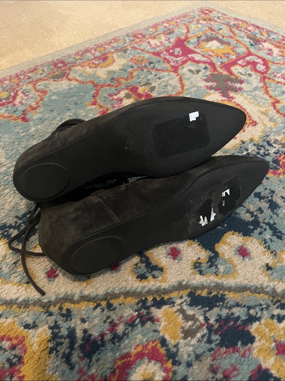 Jeffrey Campbell Black Lace-Up Pointed Toe Ballet Flats - Picture 4 of 4